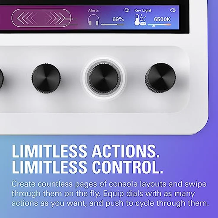 Elgato Stream Deck + White, Audiomixer, Live-Produktion und Studio-Controller für Content Creators, Streaming, Gaming, mit anpassbarer Touch-Leiste, Drehreglern und LCD-Tasten, für Mac und PC – Bild 5