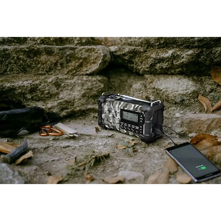 Sangean MMR-99DAB, Wiederaufladbares Notfallradio mit DAB+, FM, Bluetooth®, Taschenlampe, Solarpanel, Arctic Camo, IP55 Schutz – Bild 6