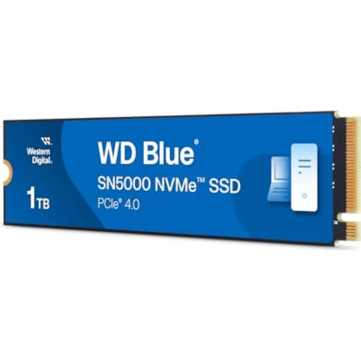 Western Digital WD Blue SN5000 NVMe SSD 1 TB interne SSD (Lesegeschwindigkeiten von bis zu 5.150 MB/s, 600 TBW, nCache 4.0, Acronis True Image) – Bild 2