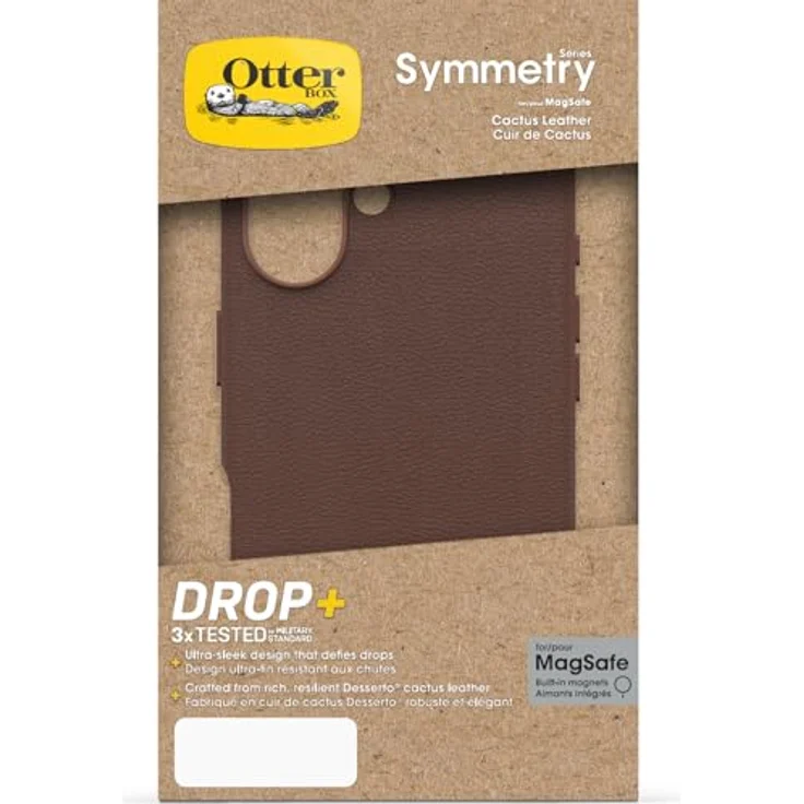 OtterBox Symmetry Series Cactus Leather MagSafe Hülle für iPhone 16, stoffest, sturzsicher, Braun – Bild 5
