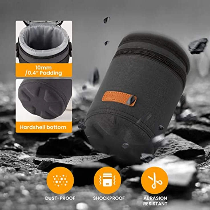 TARION Objektivtasche HLB Größe M, Wasserdichte und Stoßfeste Schutztasche mit Hartschalenboden für Canon, Nikon, Sony, Olympus - Dunkelblau – Bild 2
