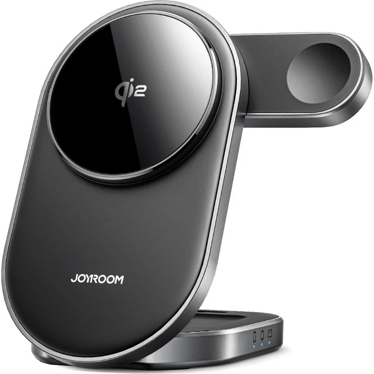 Joyroom JR-W17 3-in-1 Faltbarer Wireless Charger (15W), Qi-zertifiziertes Ladegerät für iPhone, AirPods und Apple Watch, Schwarz