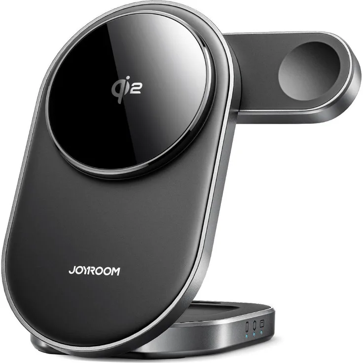 Joyroom JR-W17 3-in-1 Faltbarer Wireless Charger (15W), Qi-zertifiziertes Ladegerät für iPhone, AirPods und Apple Watch, Schwarz