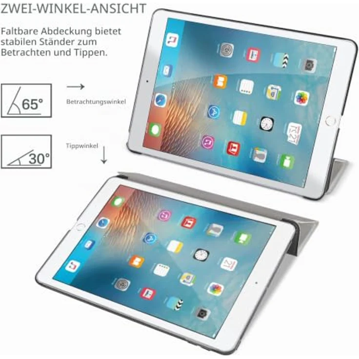 ProCase Hülle für 10,5 Zoll iPad Air 3 2019 / iPad Pro 2017, transluzente Schutzhülle mit Auto Schlafen/Wachen Funktion, Marmor Weiß – Bild 5