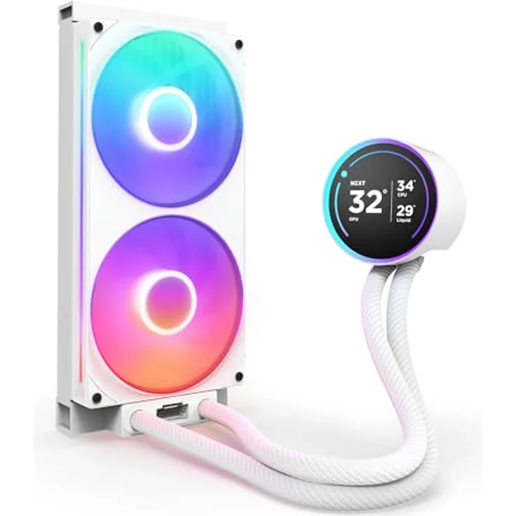 NZXT KRAKEN Elite V2 280 RGB, CPU Wasserkühler mit 2,72 Zoll IPS-Display und RGB-Ring, Weiß – Bild 4