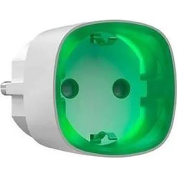 Ajax Smart Plug, Intelligente Steckdose in Weiß mit App- und Sprachsteuerung, kompakte Maße 65,5 × 45 × 45 mm
