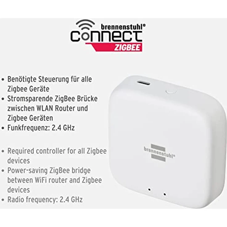 Brennenstuhl Connect Zigbee Gateway GWY CZ 01 (Zigbee Bridge für die Steuerung von Zigbee Smart Home Geräten von Brennenstuhl) – Bild 2