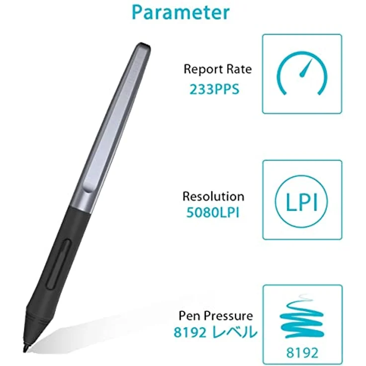 HUION PW100 Tablet-Digitalstift, ergonomisches Design mit 2 programmierbaren Tasten, kompatibel mit H640P/H950P/H1060P/H610PRO V2 – Bild 3