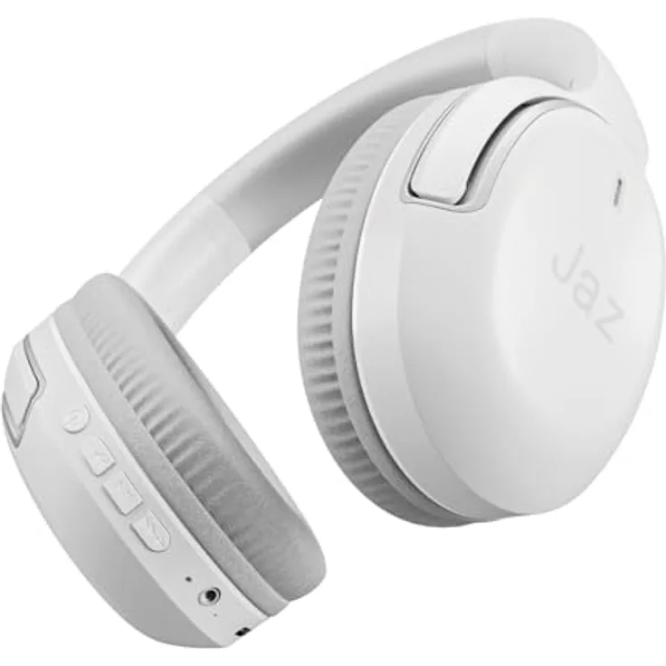 JAZ Pro Aero, Kabelloses On-Ear-Headset mit 10h Akkulaufzeit und integriertem Mikrofon, Weiss