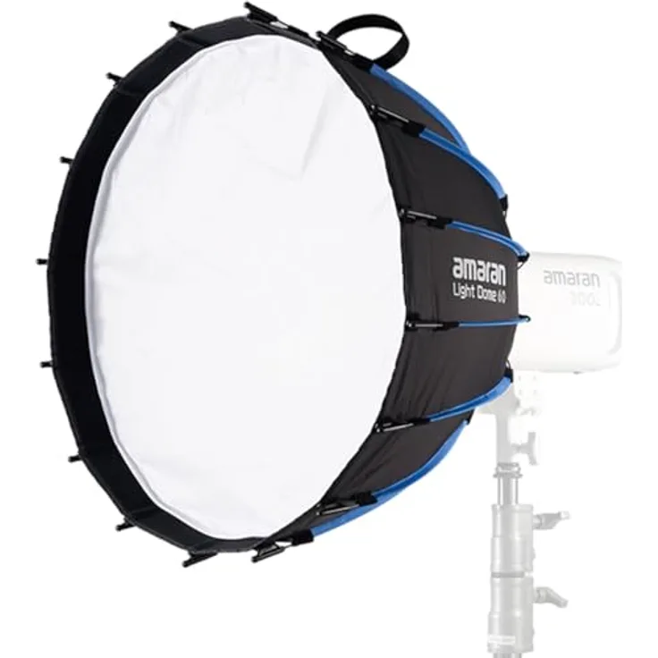 Amaran Light Dome 60, Fotostudio-Equipment, runder Bowens-Mount-Modifikator, inklusive Diffusionstuch, Innensteg & Kontrollgitter, tragbar