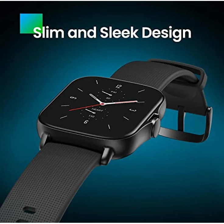 Amazfit [Version 2022] GTS 2 Smartwatch mit AMOLED Always-on Display, Bluetooth-Anrufe, 3 GB Musikspeicher, Sportuhr mit 90 Sportmodi, Herzfrequenz- und SpO2-Überwachung, Alexa, GPS, Schwarz – Bild 2