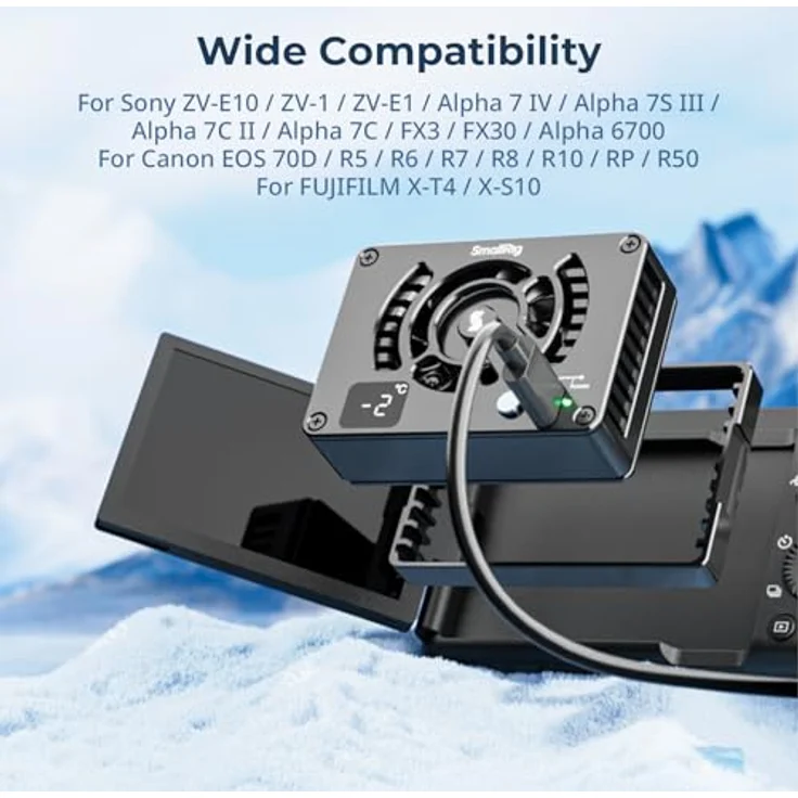 SMALLRIG Kamera Kühler für Sony für Canon für FUJIFILM, Ventilator Cooling System Snap-On Kühllüfter mit TEC-Kühlmodul für Sony ZV-E1 A7 IV A6700 FX3, für Canon R5 R6, für FUJIFILM X-T4 X-S10-4815 – Bild 2