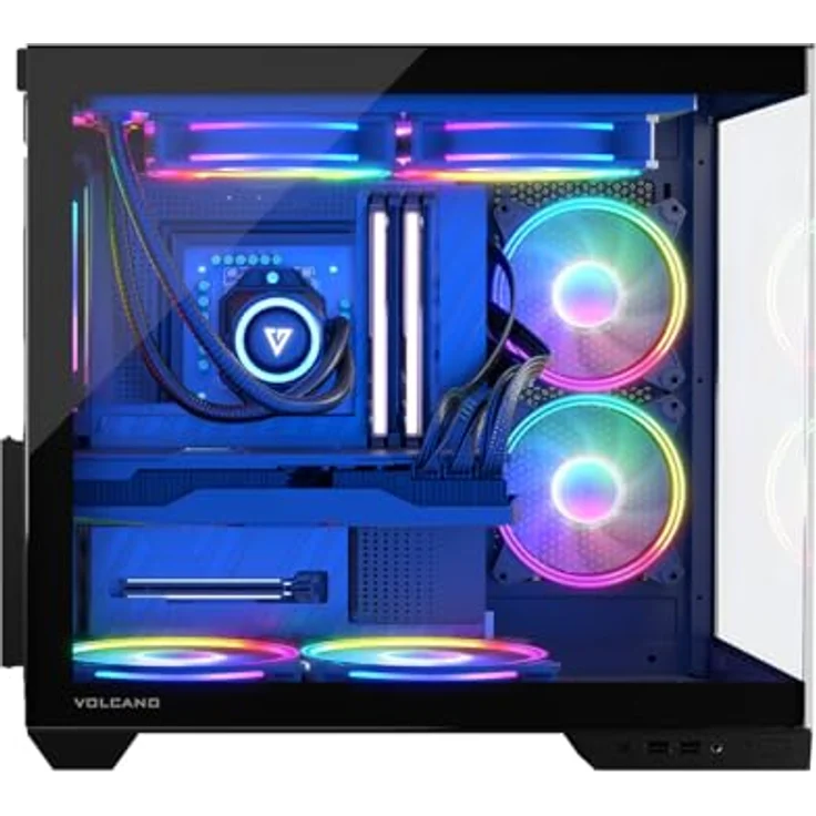 Modecom Volcano Panorama APEX ARGB 5F, mATX/ITX/ATX Midi Tower PC Gehäuse mit RGB-Beleuchtung, grau – Bild 5