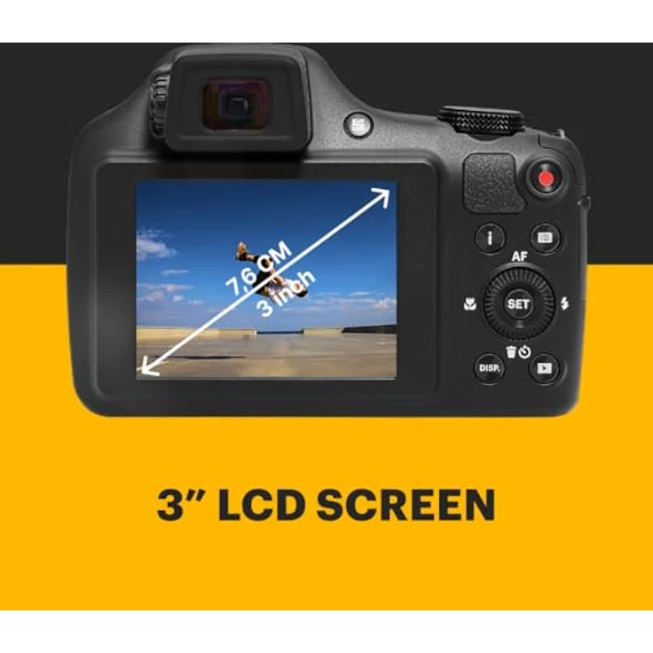 Kodak PIXPRO AZ653, 20MP Bridge-Kamera mit 65X Zoom, 24mm Weitwinkel, Full HD 1080p Video, elektronischem Sucher und Wi-Fi – Schwarz – Bild 4