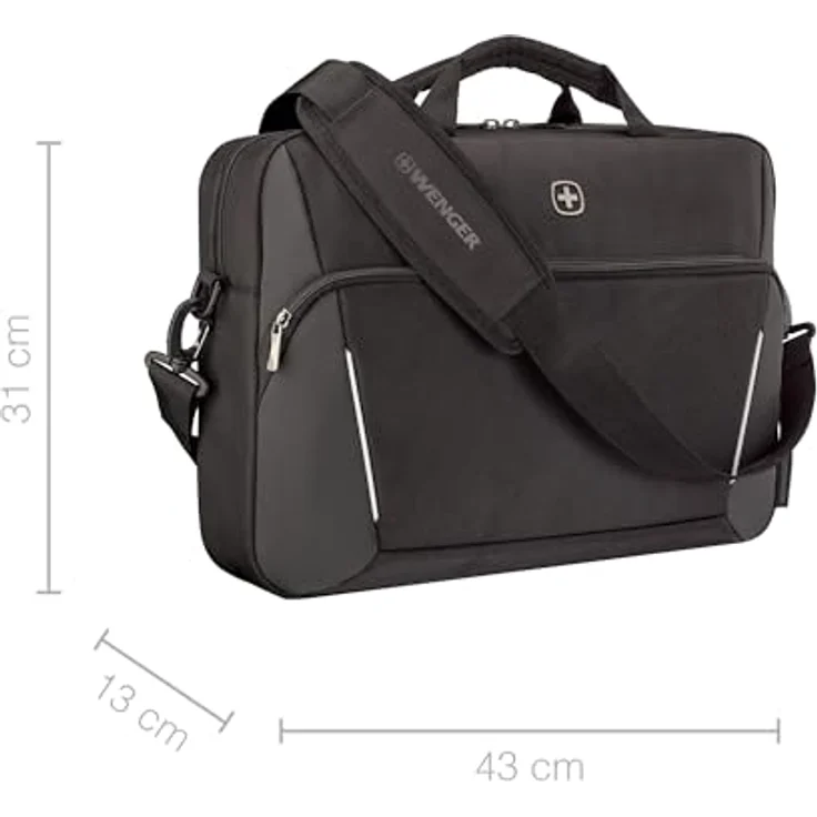 WENGER XE Brief 17 Laptop-Tasche, recyceltes Außenmaterial, 25 l Stauraum, Schwarz, 653301 – Bild 3