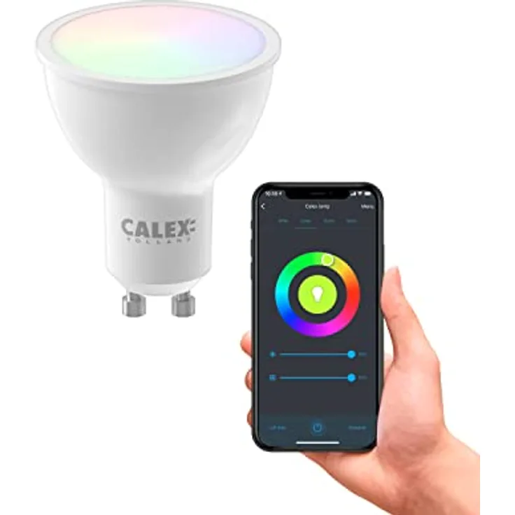 CALEX Smart GU10 LED Lampe RGB, WLAN Lampe mit Alexa Sprachsteuerung, 5W Wifi LED Leuchtmittel mit Dimmbar Warmweiß und 16 Millionen Farben, Gold
