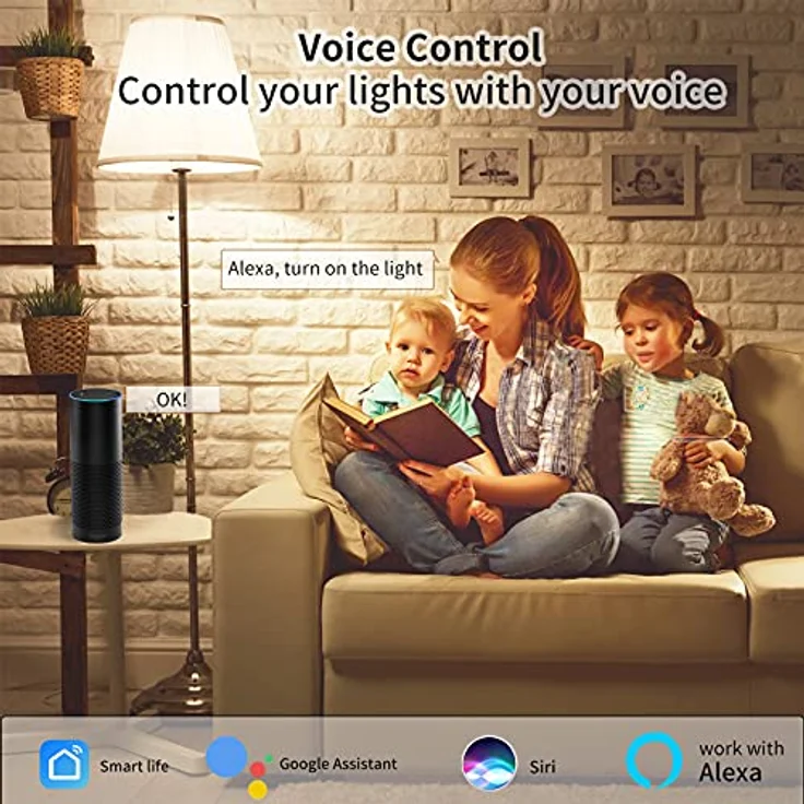 Fitop Alexa Smart Glühbirnen, E14 Wlan LED Lampen Dimmbar Glühbirne 4.9W 470Lm+2700-6500K+RGB 16 Millionen Farben, App Steuern Kompatibel mit Alexa/Google Home, Sprachsteuerung 2 Pack – Bild 2
