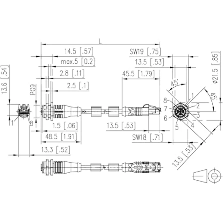 Metz Connect 142M2X25050 M12 Netzwerkkabel, Patchkabel CAT 6a S/FTP 5.00 m Grün PUR-Mantel, Säurebeständig, Ozonbeständ – Bild 4