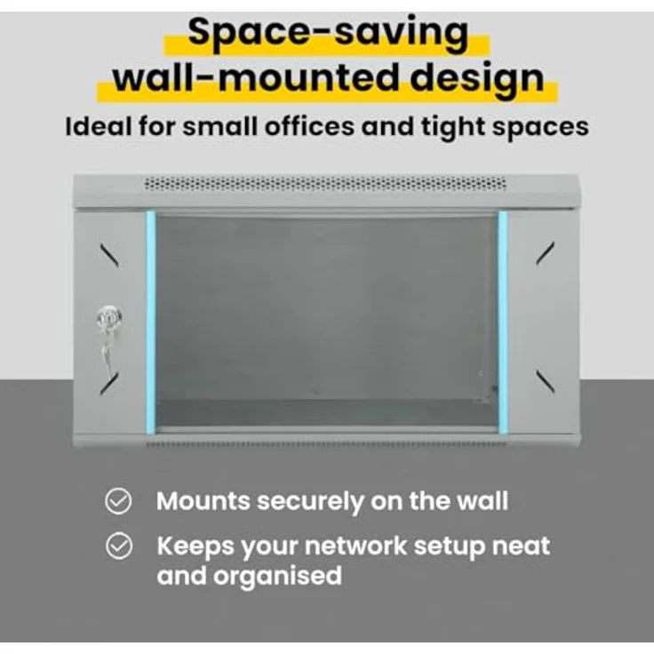 vidaXL Netzwerkschrank, Netzwerkschrank mit Speicher, Grau, 53 x 60 x 30 cm aus Stahl – Bild 5