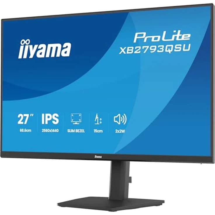 iiyama Prolite XB793QSU-B1, 68,5 cm (27") QHD IPS LED-Monitor mit Höhenverstellung, Pivot, Adaptive Sync, schwarz – Bild 3