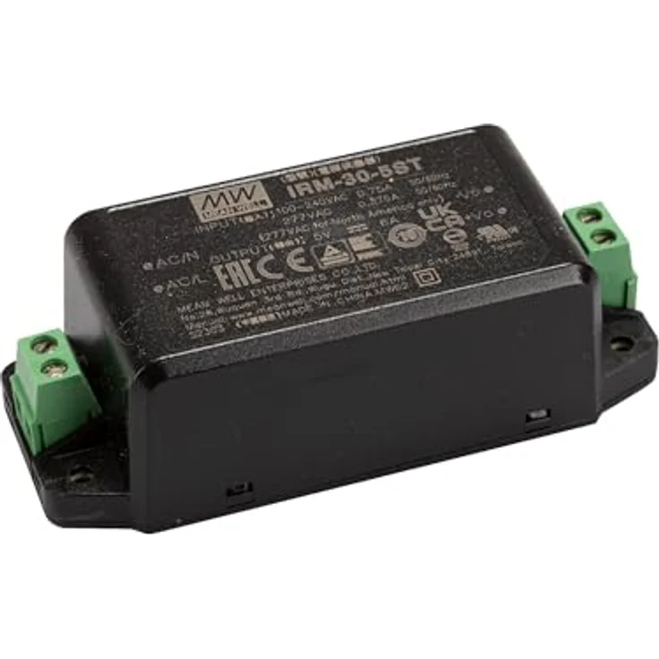 MeanWell IRM-30-5ST AC/DC-Printnetzteil 5V 6000mA 30W, geschlossenes Gehäuse, Schraubklemmen, 5V / 6A – Bild 1