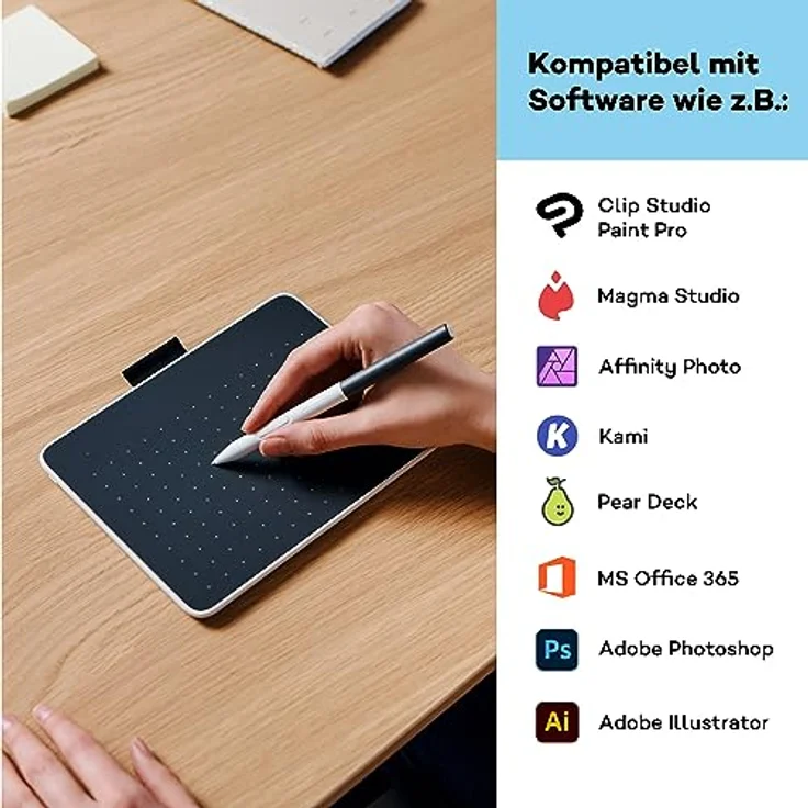 Wacom One S Grafiktablett Schwarz, Weiß 152 x 95 mm USB mit Bluetooth-Funktion – Bild 4