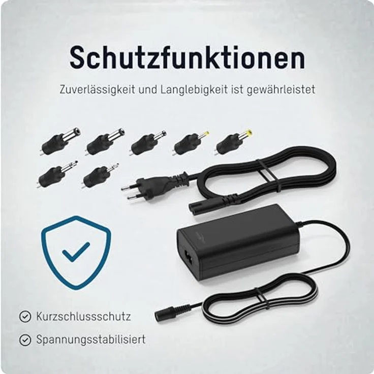 Ansmann APS 2250 L, Notebook Netzteil max. 27 W mit 7-teiligem Steckerset, Schwarz – Bild 5