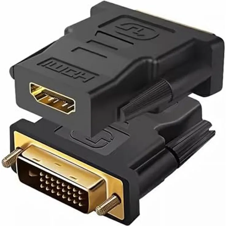 Aukson K24 HDMI auf DVI Adapterkabel, 1080P Full HD, vergoldeter Konverter, bidirektional, kompatibel mit Blu-ray, Projektor, HDTV