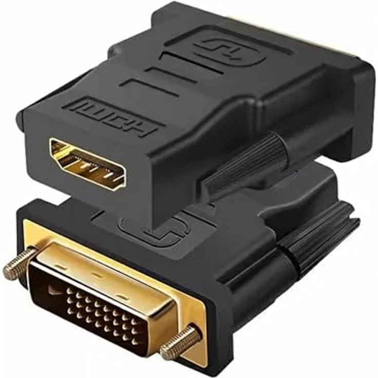 Aukson K24 HDMI auf DVI Adapterkabel, 1080P Full HD, vergoldeter Konverter, bidirektional, kompatibel mit Blu-ray, Projektor, HDTV – Bild 1