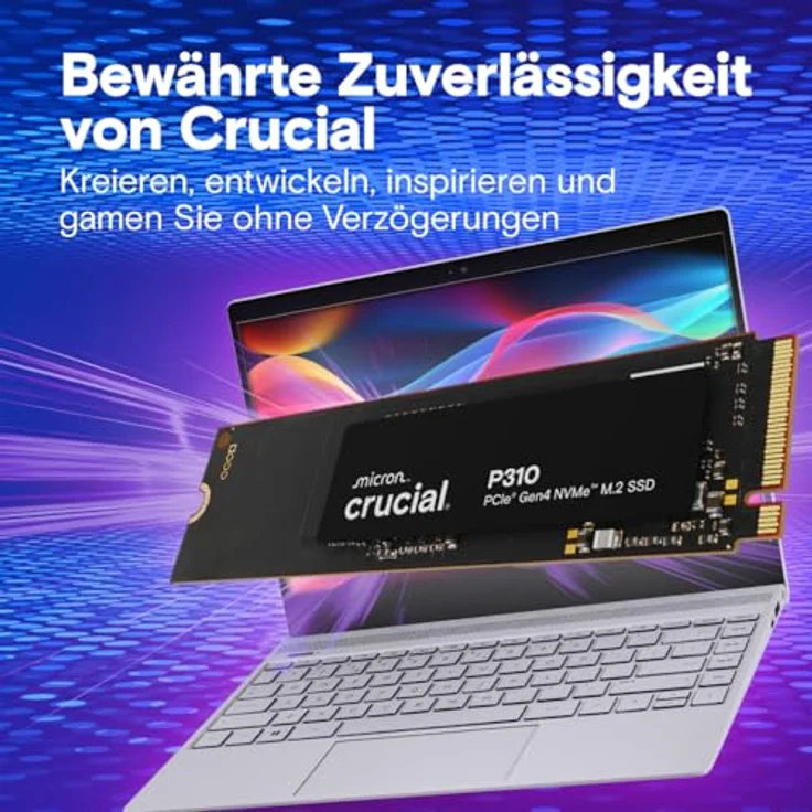Crucial P310 SSD 4TB M.2 2280 - CT4000P310SSD801, PCIe Gen4 NVMe, bis zu 7100 MB/s, schwarz – Bild 6