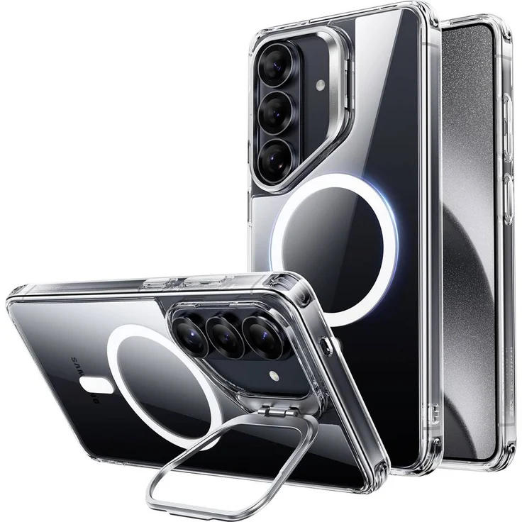 ESR HaloLock Case für Samsung Galaxy S26+, transparent, MagSafe kompatibel mit Magnet-Modul und Stash Stand