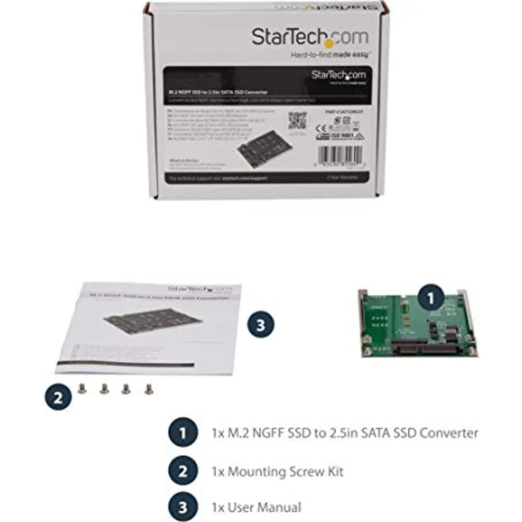 StarTech.com M.2 SSD auf 2.5 Zoll SATA Adapter - Konverter, NGFF auf SATAIII Adapter Karte - Preisvergleich – Bild 5