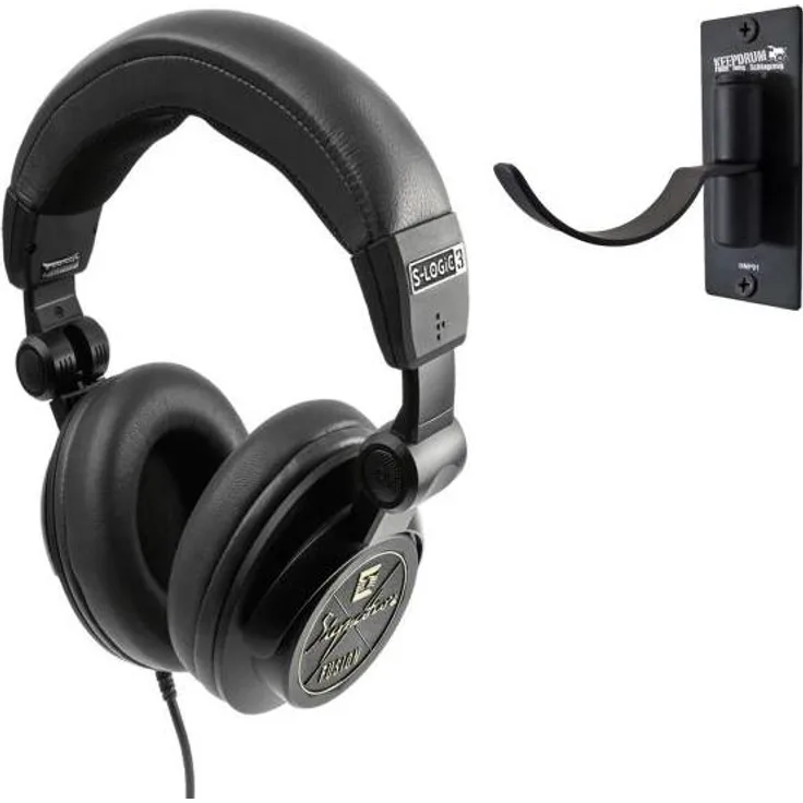 Ultrasone Signature Fusion, professioneller Studio-Kopfhörer mit 45-mm-Titan-Schallwandler und Wandhalter in Matt-Schwarz