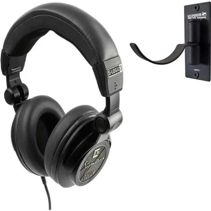 Ultrasone Signature Fusion, professioneller Studio-Kopfhörer mit 45-mm-Titan-Schallwandler und Wandhalter in Matt-Schwarz