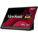 Viewsonic VA1655 40 cm (15.6 Zoll) Portabler Monitor (Full-HD, IPS-Panel, mini-HDMI, 2x USB-C für Raspberry Pi/Xbox/PS4/PS5, Lautsprecher) Schwarz