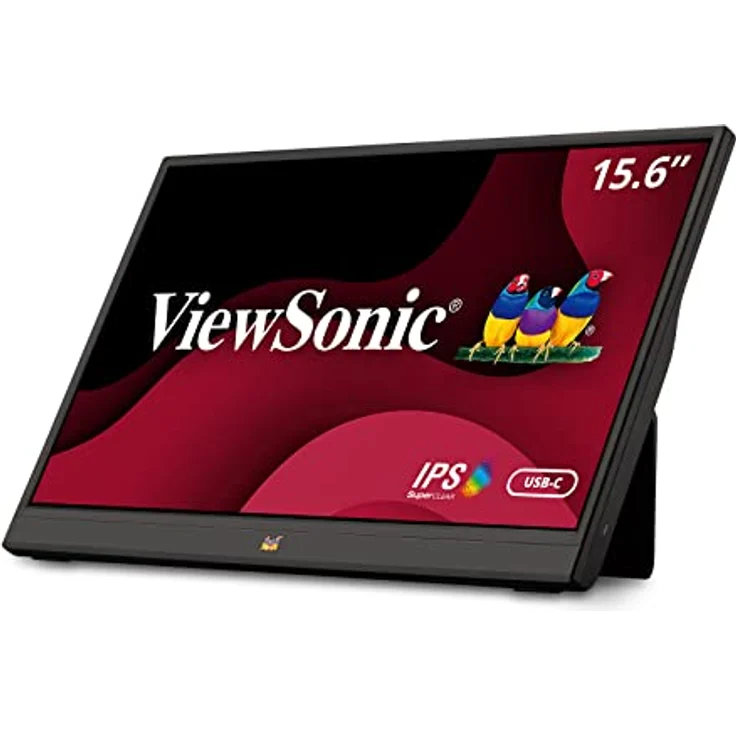 Viewsonic VA1655 40 cm (15.6 Zoll) Portabler Monitor (Full-HD, IPS-Panel, mini-HDMI, 2x USB-C für Raspberry Pi/Xbox/PS4/PS5, Lautsprecher) Schwarz – Bild 1