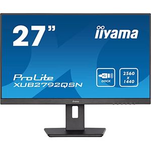 Bild für iiyama Prolite XUB2792QSN-B5 68,5cm 27" IPS LED Monitor WQHD HDMI DP USB-C USB3.0 USB-C dock 65W LAN Slim Line Höhenverstellung Pivot schwarz