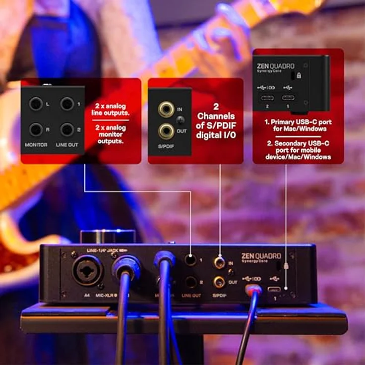 ANTELOPE Zen Quadro Synergy Core, digitales Aufnahmegerät mit 24-bit/192 kHz Audioaufzeichnung, inkl. 37 Effekten und Bitwig Studio Essentials – Bild 7