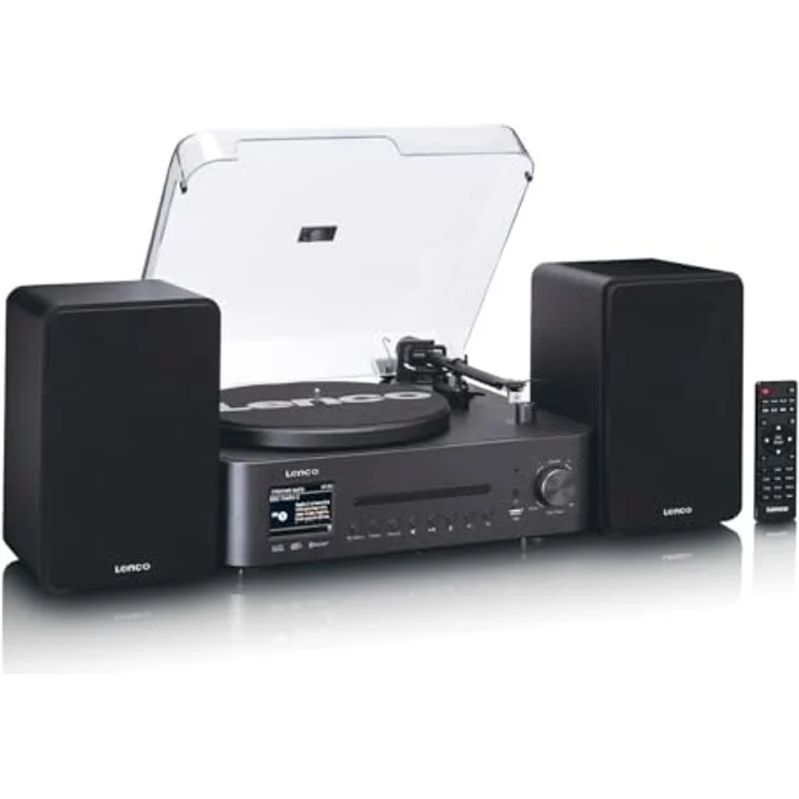 Lenco MC-760BK, HiFi-Stereoanlage mit DAB+, CD, MP3, Plattenspieler, Bluetooth 5.3, Schwarz – Bild 3