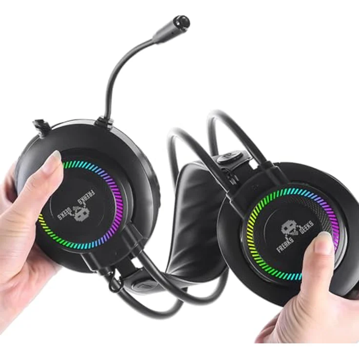 Freaks and Geeks Doppelhelm PCP-400 Polychroma, Gaming-Headset für PC/PS4/PS5/Xbox One, Stereo-Sound, 50 mm Lautsprecher, RGB-LED, 2,1 m Kabel – Bild 5