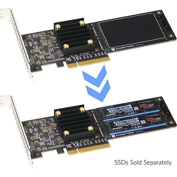 SoNNeT M.2 2x4 Low-Profile PCIe Karte, FUS-SSD-2X4-E3S, ultraschneller Speicher für PCIe-Slots – Bild 4