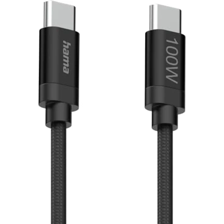 Hama Fabric USB-C Kabel, 0,48 Gbit/s, 100W, 1,5 m, Schwarz – Bild 10