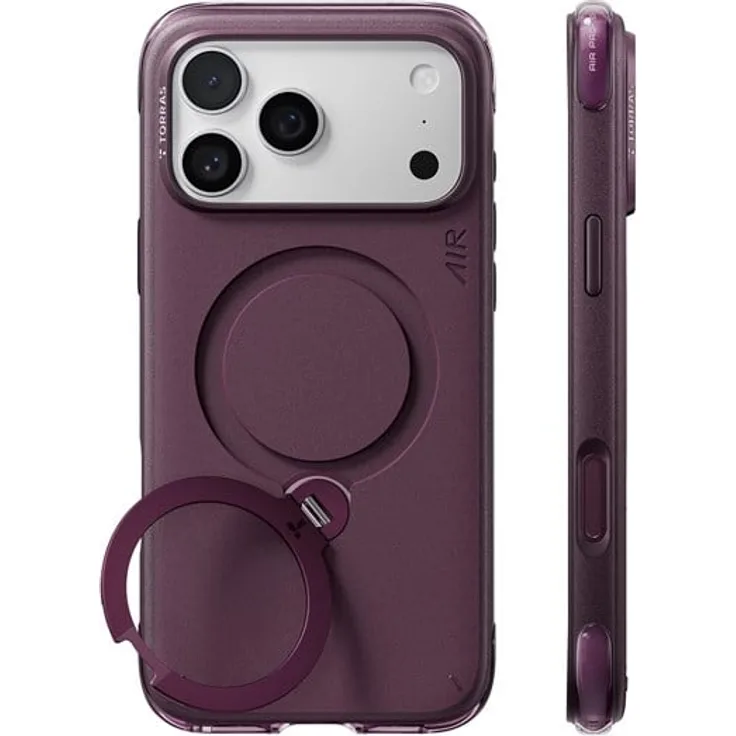 Torras Q3 Air Essential, Schutzhülle in lila für iPhone 18 Pro Max mit Air Pro Tech™ Fallschutz und integriertem Kickstand