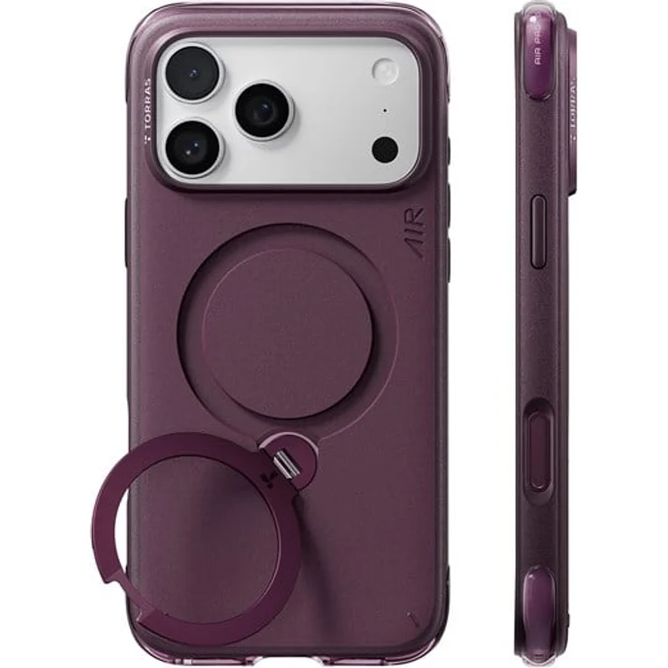 Torras Q3 Air Essential, Schutzhülle in lila für iPhone 18 Pro Max mit Air Pro Tech™ Fallschutz und integriertem Kickstand