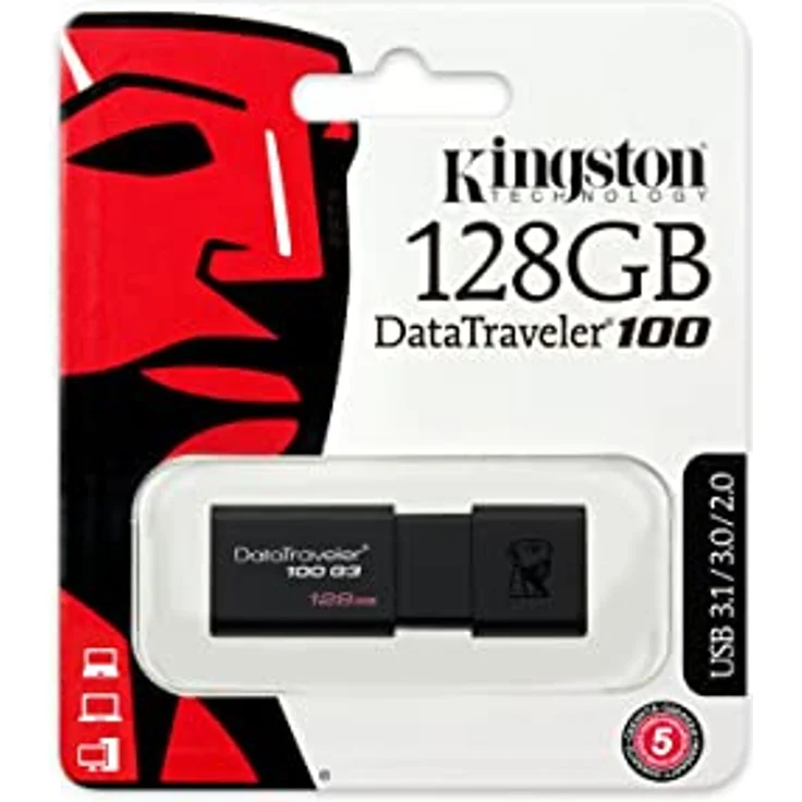 Kingston DT100G3-128GB DataTraveler 100 G3, USB 3.0, 3.1 Flash Drive, 128 GB, schwarz – Bild 2