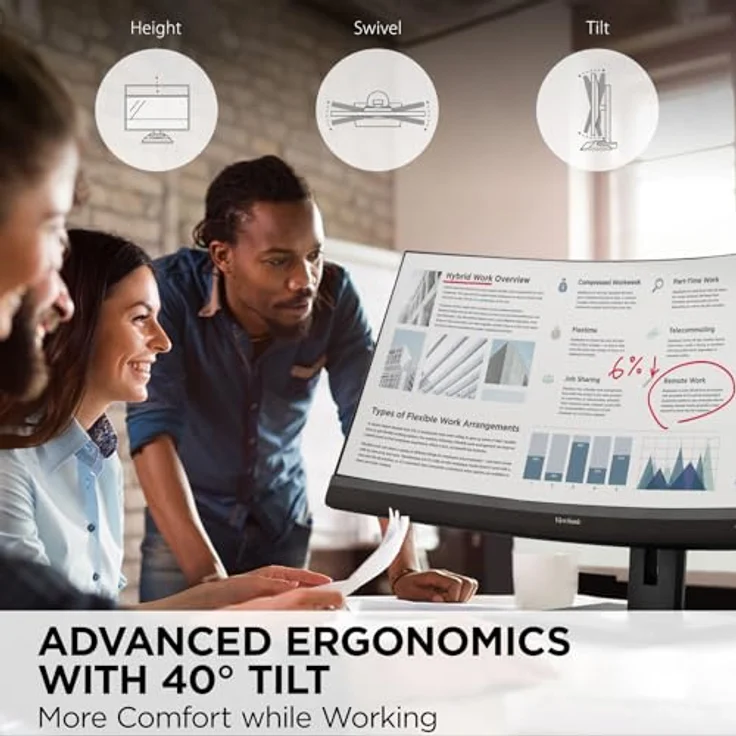 ViewSonic VG3456C, 34 Zoll Office-Monitor mit UWQHD und integrierter Dockingstation – Bild 4