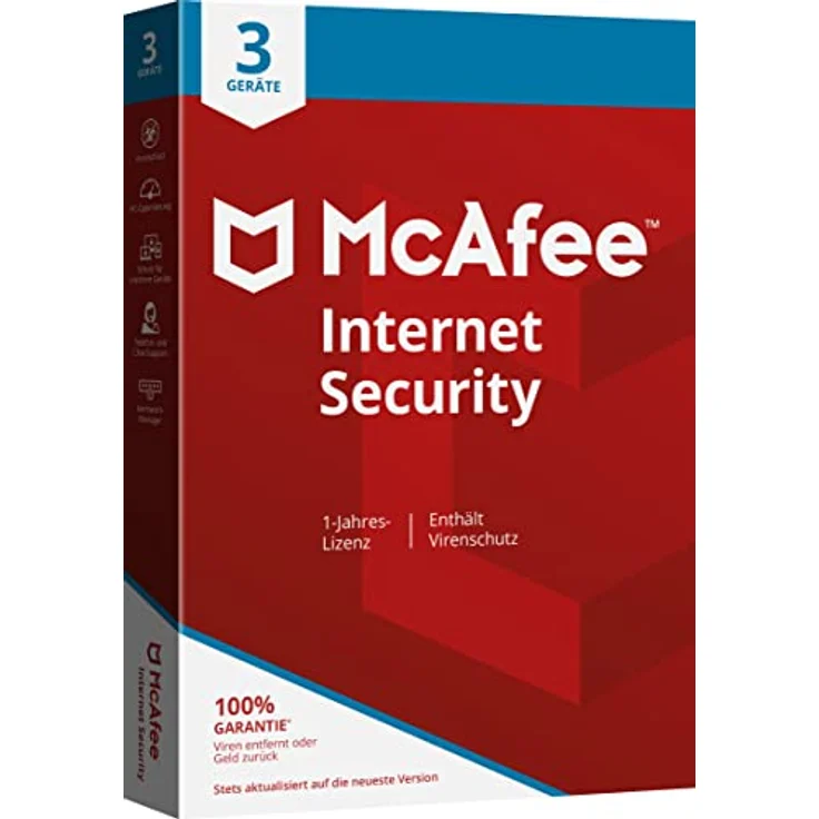 McAfee Internet Security, Sicherheitssoftware für 3 Geräte, 1-Jahres-Abonnement, Windows/Mac/Android/iOS – Bild 1