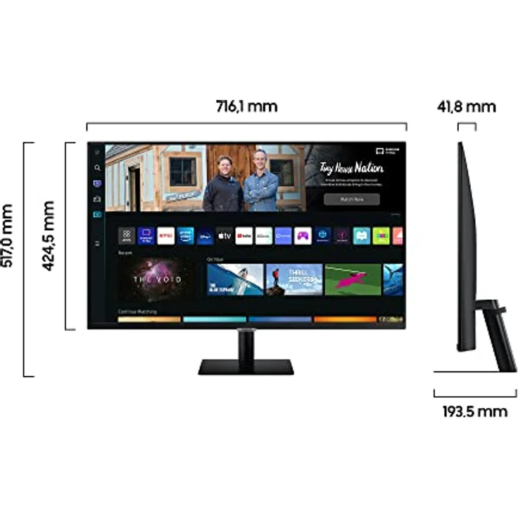 Samsung M5 Smart Monitor S32BM500EU, 32 Zoll, VA-Panel, Full HD, 60 Hz, 3-seitig fast rahmenlos, Smart TV Apps, Anthrazit – Bild 2