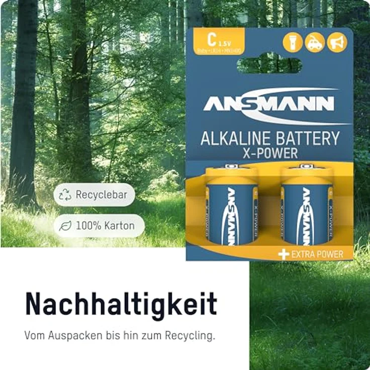 ANSMANN X-Power Alkaline Batterie Baby C LR14 Longlife Alkalibatterie für extrem hohen Strombedarf (2er Pack) – Bild 4