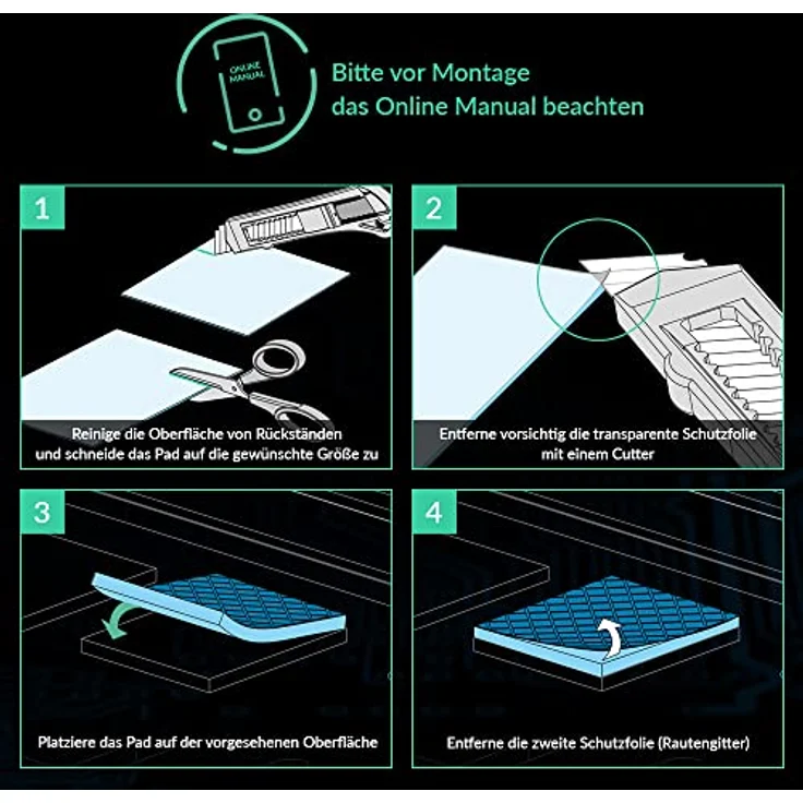 Arctic TP-3 Wärmeleitpad, 200x100mm, 1.5mm Dicke, 2er Pack, 6 W/m K, Blau – Bild 2
